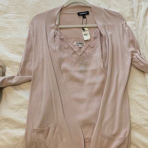 2 piece set sweater and lace cami brand new never worn